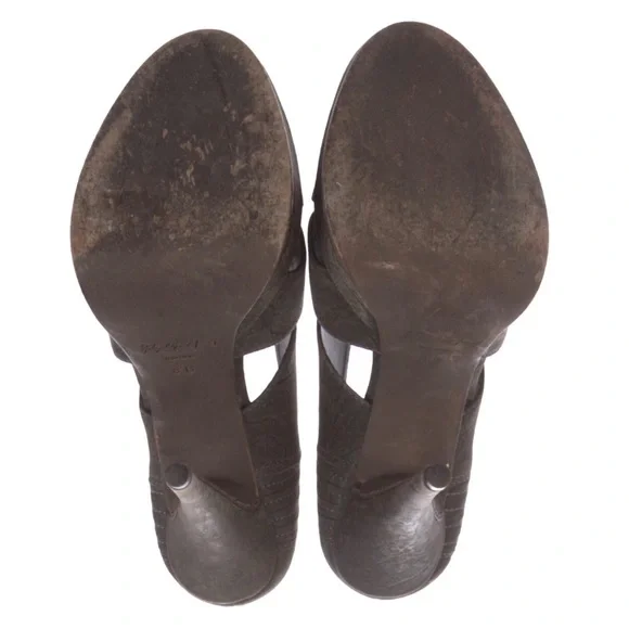 Elizabeth and James Leather Animal Print Pumps Heels Straps Size 8 B - Picture 6 of 9